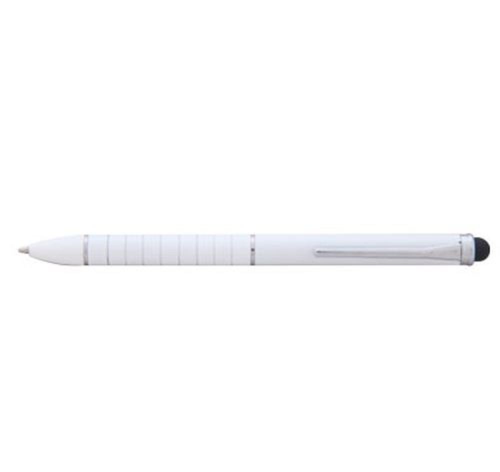 Bolígrafo metálico con touch doble tinta, negra y azul. imagen